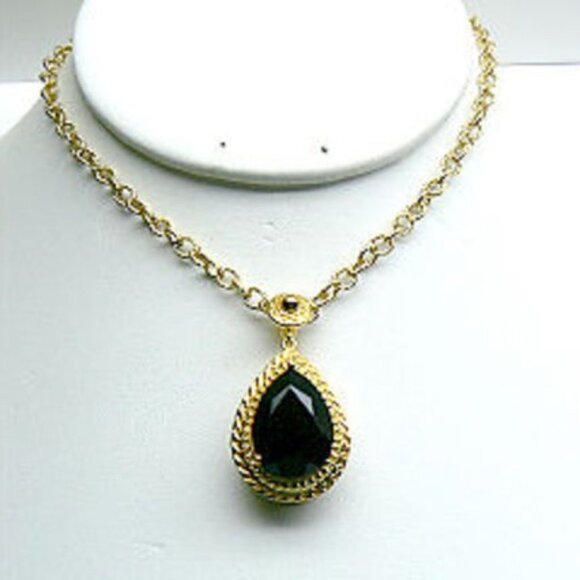 VERA WANG 18KT Gold over SILVER w/ Stone Necklace - Picture 3 of 9